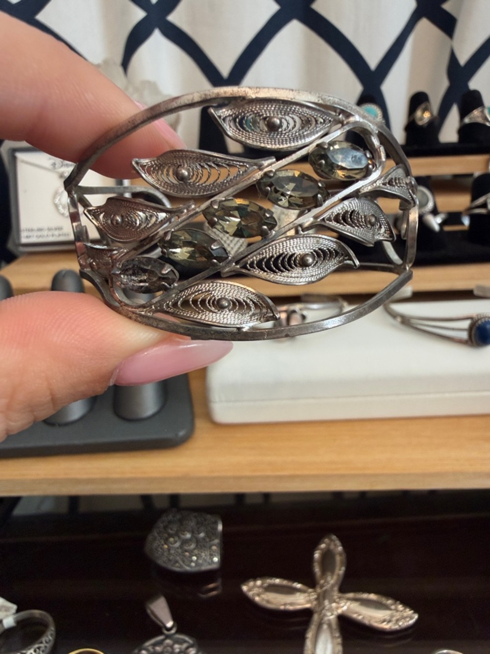 Smokey Quartz Sterling Silver Cuff Bracelet